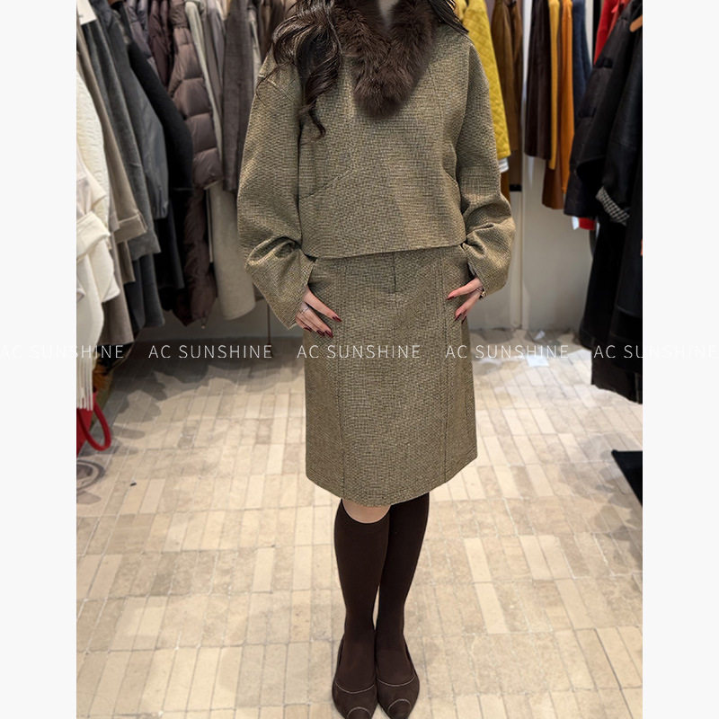 翡格依2026春季新款套头廓形可拆卸狐狸毛围脖羊毛长袖外套女上衣,淘宝优惠券,粉丝福利购,淘宝优惠卷