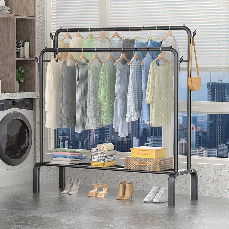 Indoor Floor Hanger Balcony Clothes Drying Rod Bedroom Hanger Simple Single Rod Clothes Rack Drying Quilt Hanger