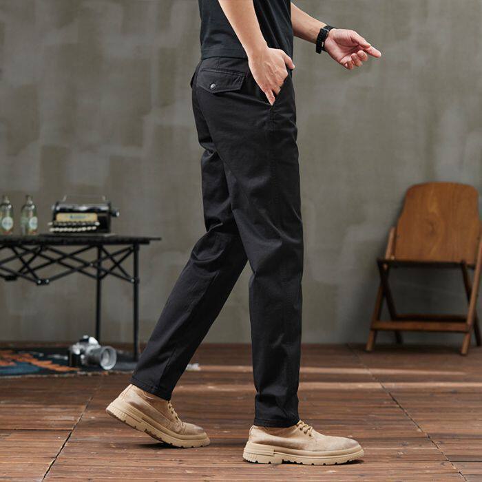 Quần Dài Cotton Nam Dáng Ôm Vừa Vặn Phong Cách Thời Trang Công Sở Màu Be