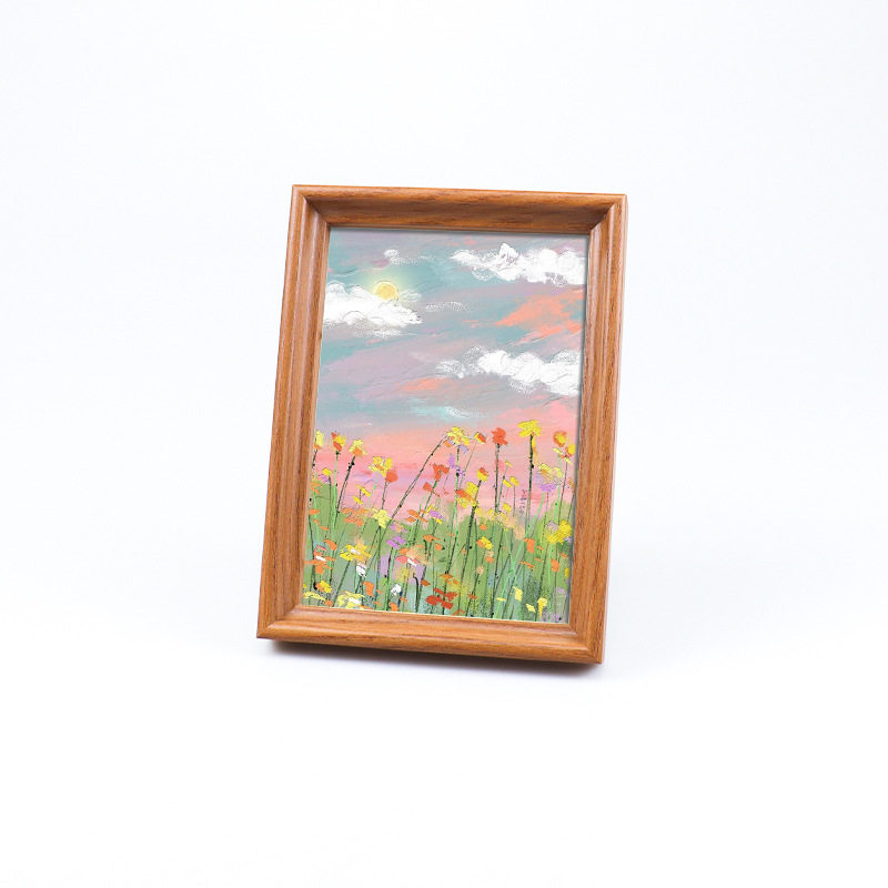 6-Inch 10*15 Solid Wood Hollow Photo Frame, European-Style Modern Simple Retro Wedding and Travel Attraction Picture Frame