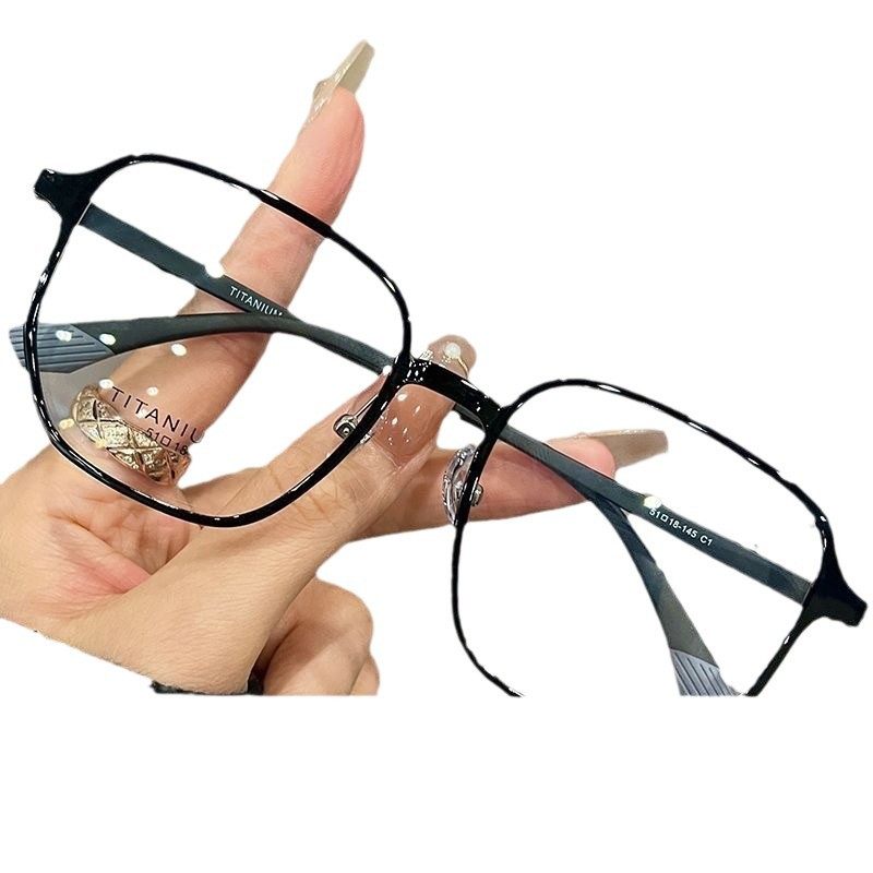 2024 New Large Frame Slimming Look Eyes Women's Anti-Blue Light Makeup Artifact Can Be Equipped with a Mirror Fashionable Glasses Frame Versatile