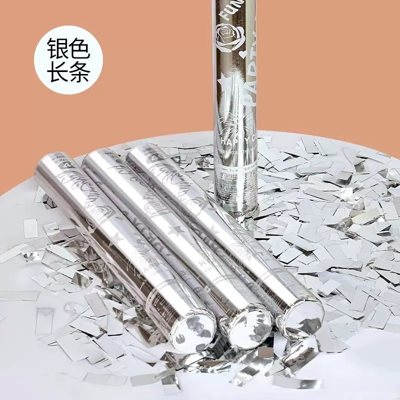 Silver Gold Salute Fireworks Party Atmosphere Wedding Handheld Spray Tube Wedding Atmosphere Props Laser Sequins