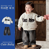 Детская куртка с хлопковой подкладкой Youhe, костюм-жакет в супер западном стиле, мужская и женская модная одежда для малышей, а также бархатные брюки, костюм-двойка