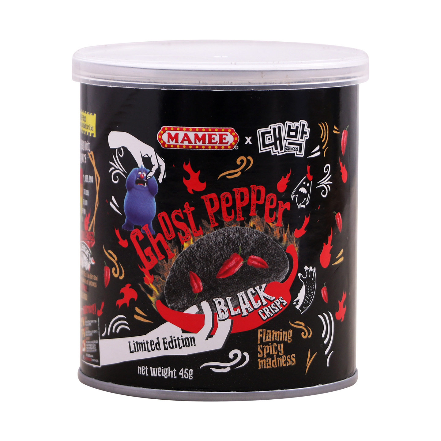 Malaysian Imported Mamee Ghost Pepper Potato Chips, Extremely Spicy Internet-Famous Puffed Snack, 45g Imported Spicy Potato Chips