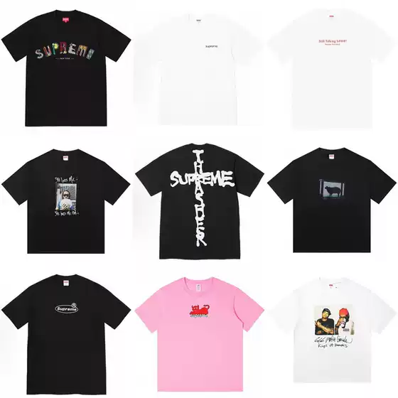 Cross-Border Supply and Foreign Trade Wholesale Trendy Brand Supreme Short-Sleeve American-Style Box Classic 240g T-Shirt Half-Sleeve 10