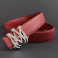 M silver buckle red