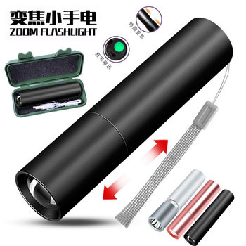 LED mini flashlight oral examination small light built-in lithium USB charging portable working strong light long-range flashlight