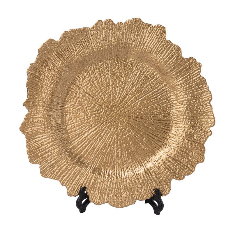 European Wedding Hotel Party Holiday Disposable Decorative Snack Fruit Plastic Plate Charger Plate