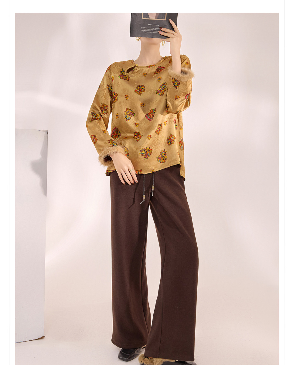 Quần dài nữ ống đứng dáng suông lưng vừa phong cách thanh lịch — Đen cà phê, Màu camel, quả mơ