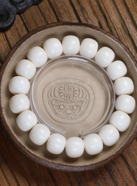 高密度纯白鹿角手串民族风