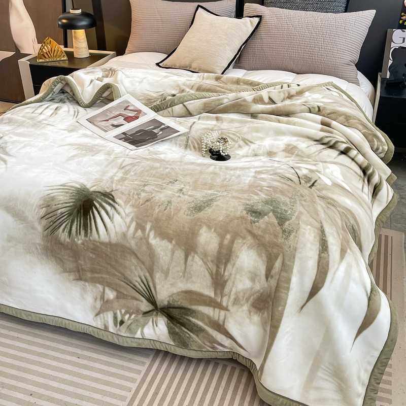 New Double-Layer Thickened Raschel Super Soft Cloud Blanket High Weight High-End Blanket Winter Warm Blanket Light Luxury Blanket