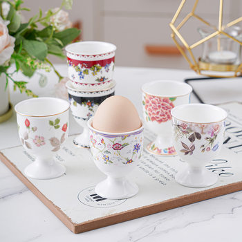 Cross-Border Ins Wine Glass Creative Egg Tray Ceramic Egg Tray Desktop Storage Beauty Egg Egg Cup Tableware Egg Cup