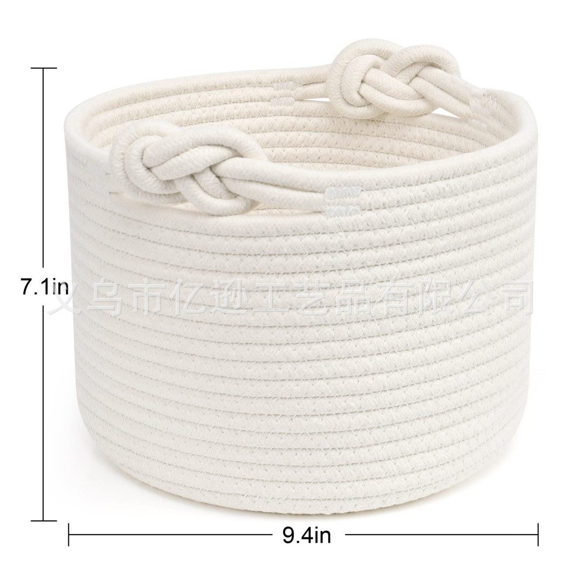 Factory Direct Sales, Professional Storage, Amazon-Supplied, Round Cotton Rope Woven Flower Pot, Toy Handle, Storage Basket, Portable