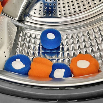 Cartoon Bear Washing Machine Lint Remover Cat Hair Adsorption Hair Remover Laundry Hair Removal Roller Sponge Laundry Ball