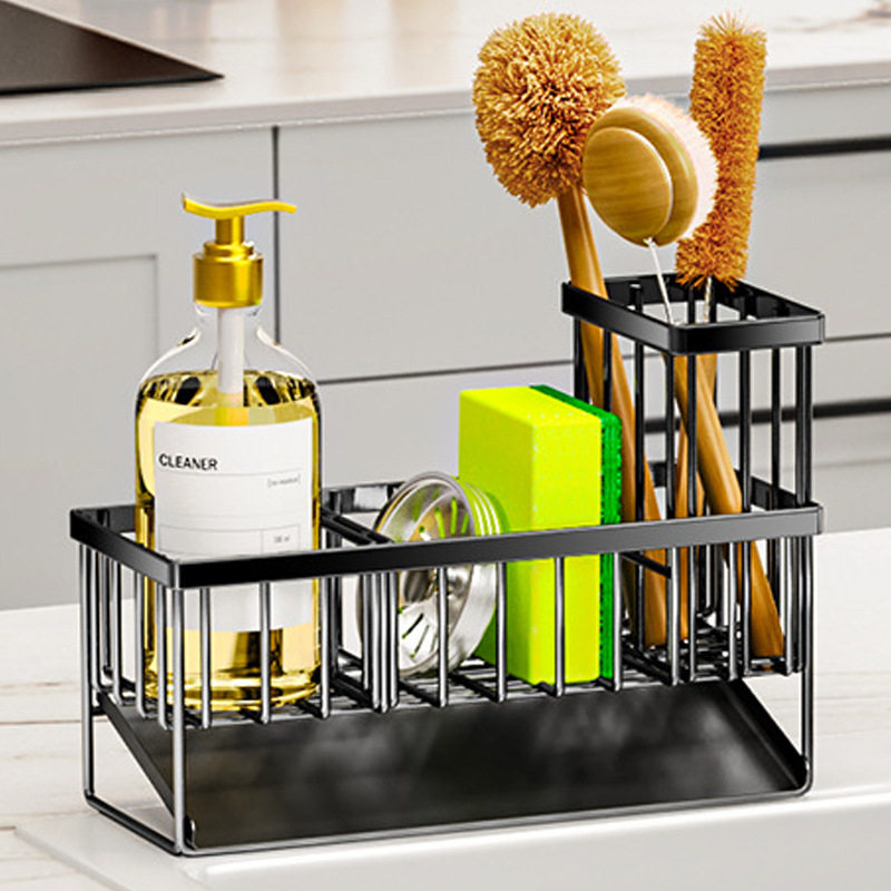 Cross-Border Kitchen Sink Drain Rack Rag Rack Kitchen Supplies Organization and Storage Sponge Dishwashing Brush Rag Storage Rack