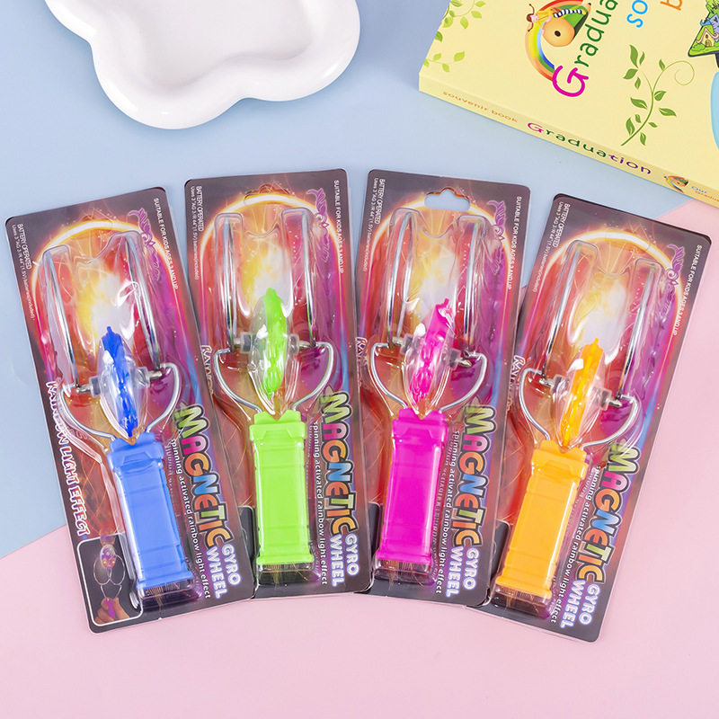 Children's luminous flying magnet yo-yo colorful gyro hand magnetic track magic UU ball round magic toy