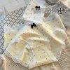 French Retro Sexy Underwear Women's Pure Cotton Antibacterial Bottom Girl's Cream Polo Dot Underwear Women's Briefs