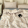Class A maternal and infant grade knitted cotton double-layer yarn four-piece set small fresh floral bed sheet quilt cover student three or four-piece set