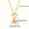 Amazon Stainless Steel Trendy Simple Heart Ot Clasp Pendant Necklace Collarbone Women's Chain in Stock Wholesale