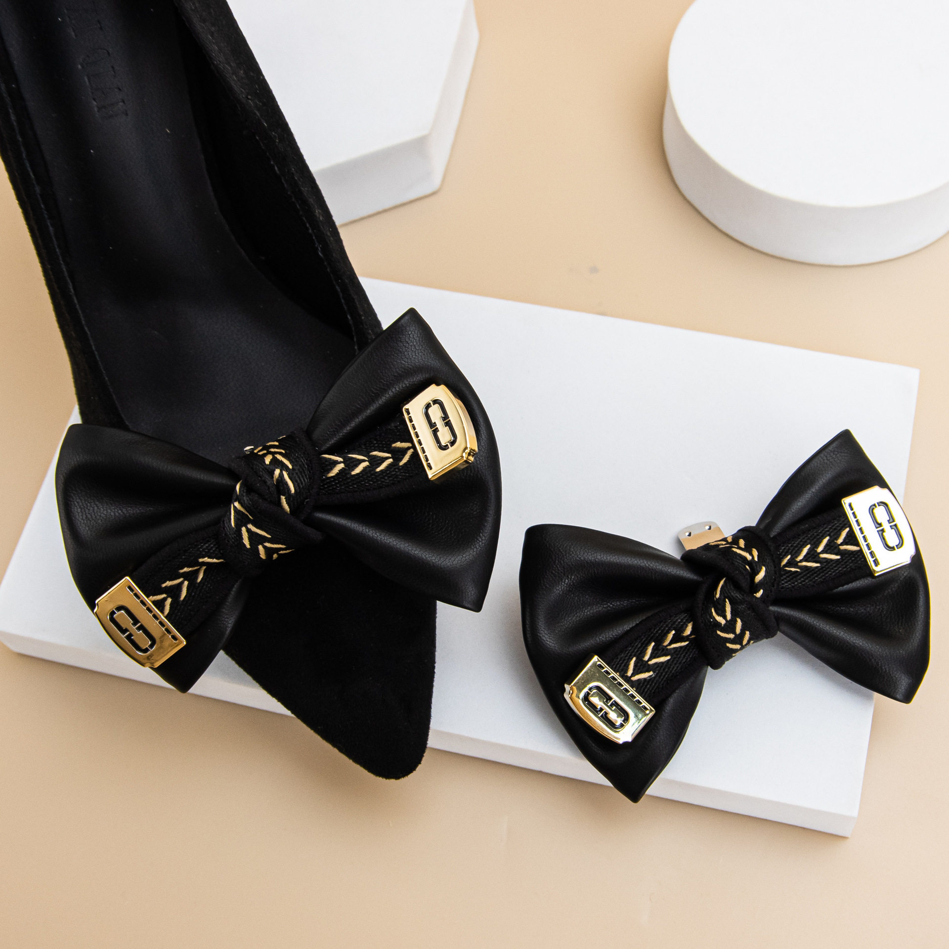 1 Piece Detachable Single-Layer Leather Flower Wheat Ear Buckle Decoration Shoe Buckle Shoe Clip High-Heeled Shoe Decoration