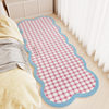 Dopamine Solid Color Checkered Faux Cashmere Skin-Friendly Comfortable Bedroom Room Bedside Blanket Thickened Cooling Stain-Resistant Bay Window Mat
