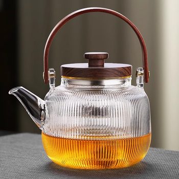 Glass Teapot, High Temperature Resistant Electric Ceramic Stove, Teapot, Water Kettle, Teapot Set, Open Flame Glass Steaming and Cooking Dual-Purpose