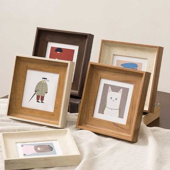 Photo Display Custom Square Photo Frame 5-Inch 6-Inch 7inch 8inch Oil Pastel Vintage Cross-Stitch Framed Wall Hanging