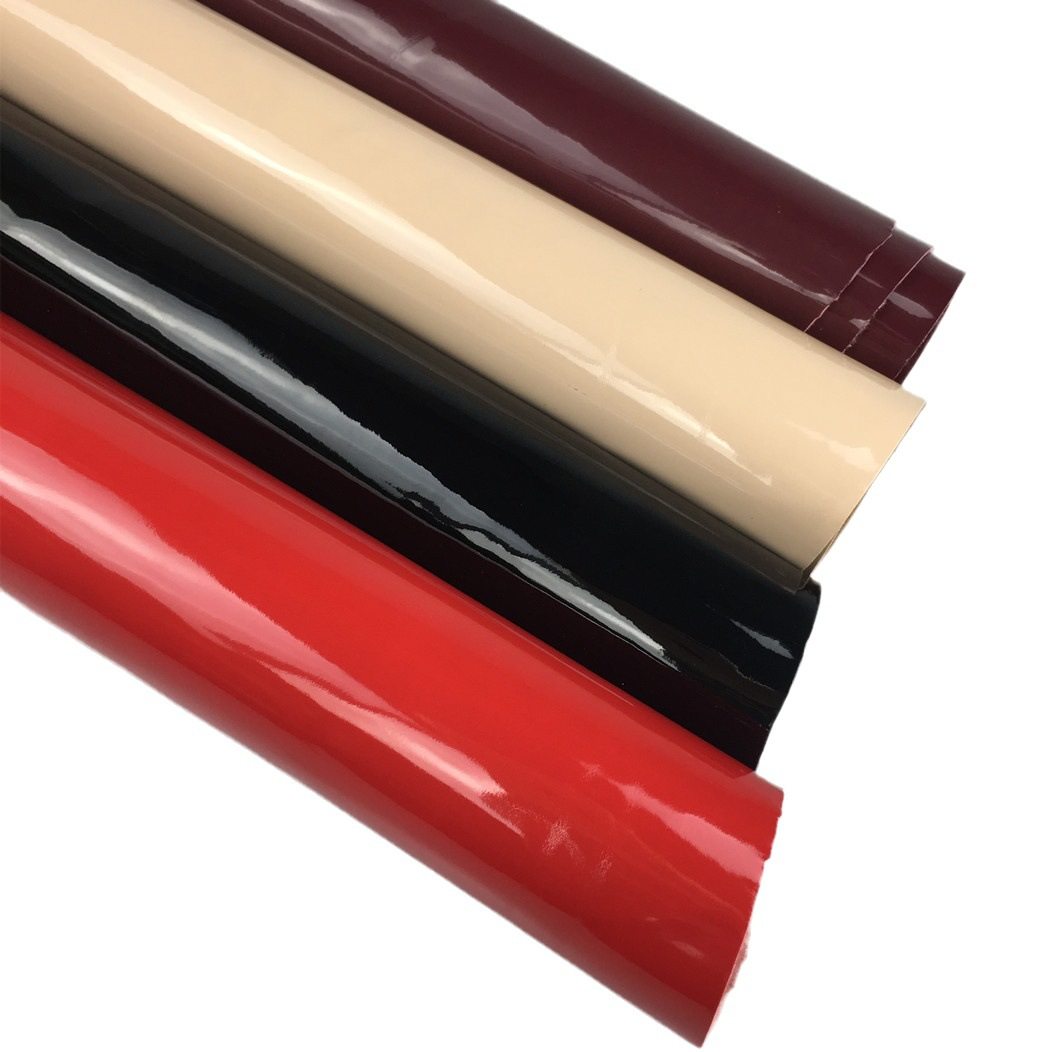 Manufacturers supply pu leather mirror leather imitation cotton velvet bottom leather crease-free black mirror in stock a generation of hair