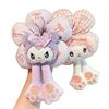 Kuromi Flower Scrunchie Children's Cute Hair Tie for Girls New Bun Hair Band Hair Rope Hair Accessory