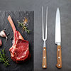 Rosewood Handle Stainless Steel Barbecue Knife and Fork 2-Piece Set Outdoor Steak Grilled Sheep Set Tool