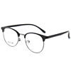 6214 New Trendy Retro Literary Men and Women Can Use Glasses Frames Wholesale Semi-Metallic Frames Anti-Blue Light Flat Light