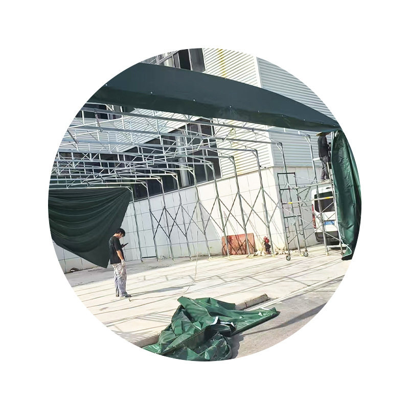 电动推拉棚移动伸缩篷遮阳棚活动雨棚折叠帐篷户外仓储棚收缩车棚