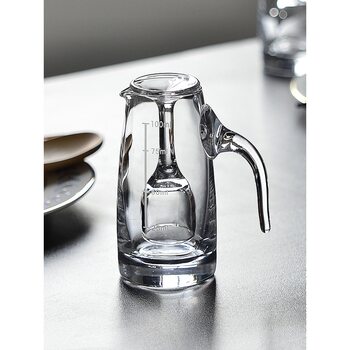 Two-Piece Liquor Set for Home Use, Including a Small Pot and a Small, Tall Shot Glass with a Scale