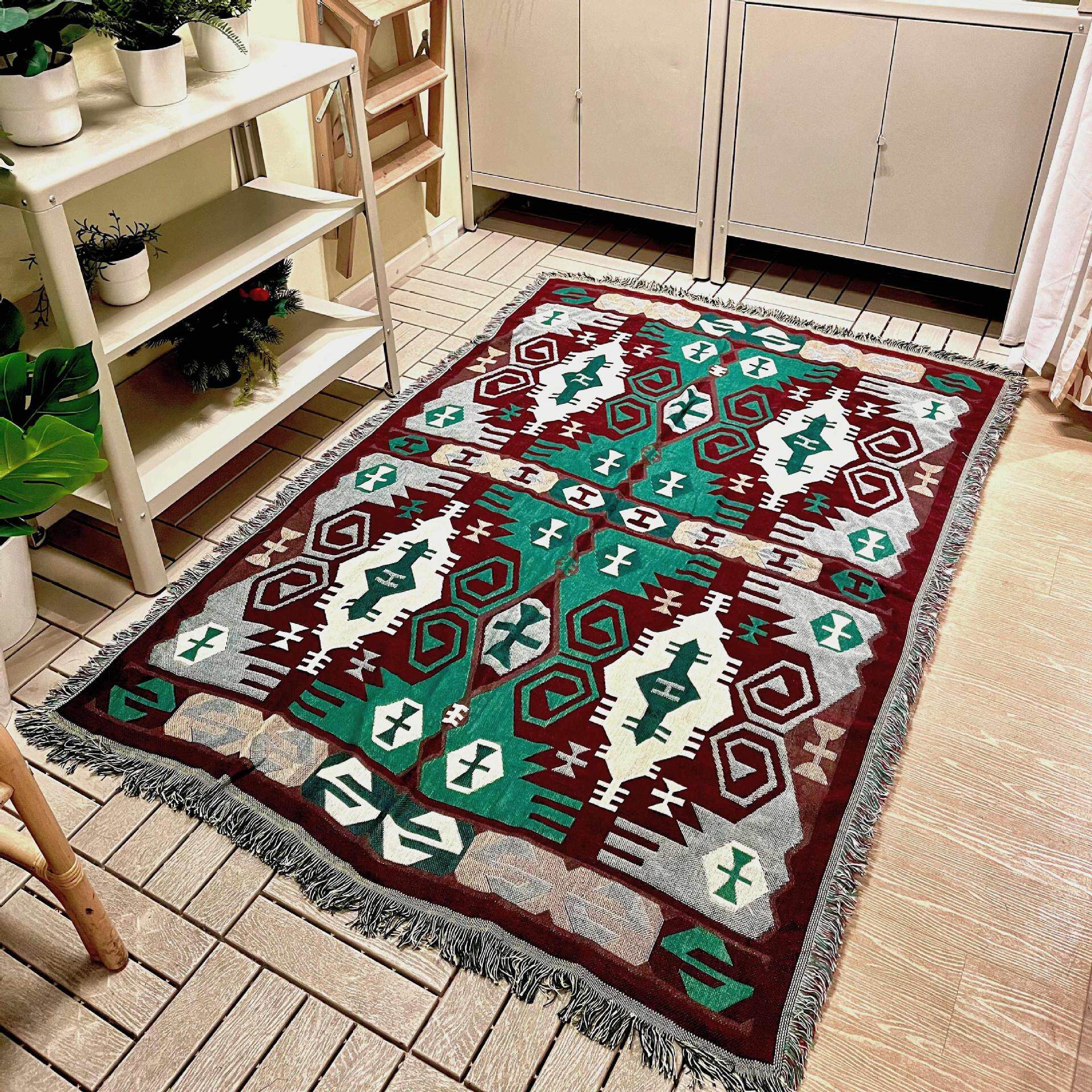 Nordic American Country Double-Sided Multi-Person Sofa Towel Cushion Cotton Thread Full Cover Geometric Knitted Thread Blanket Non-Slip Four Seasons Tablecloth