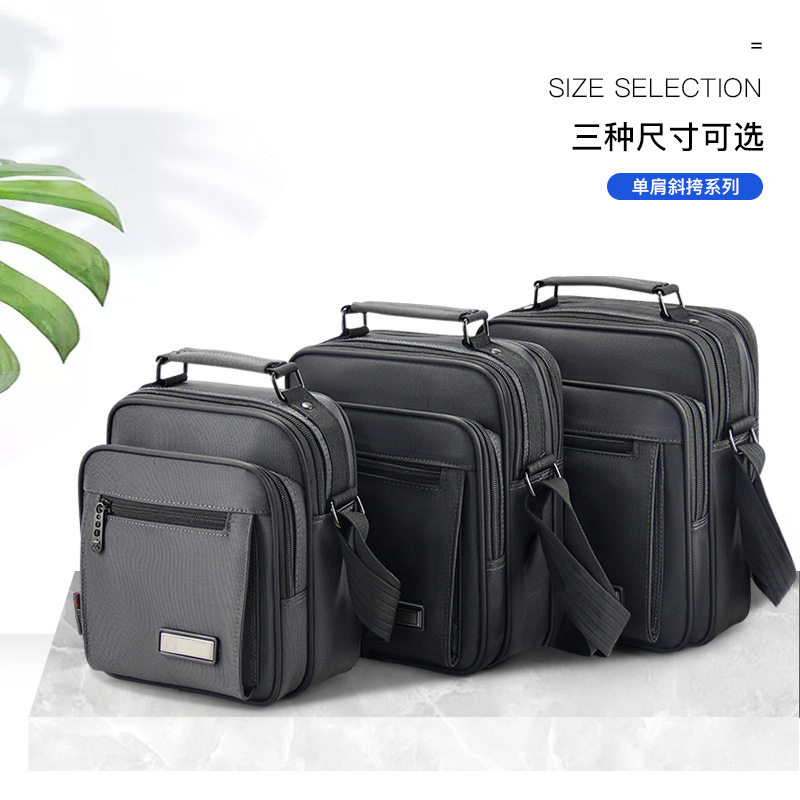 Oxford Cloth Shoulder Bag Vertical Business Men's Bag Casual Handbag Crossbody Sports Tablet Computer Bag Thickened Satchel