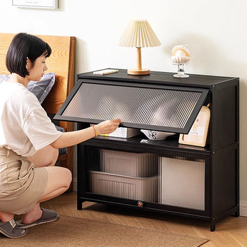 Simple Floor-Standing Bedside Storage Cabinet for Rental Apartments, Multifunctional Bedside Cabinet for Home Use