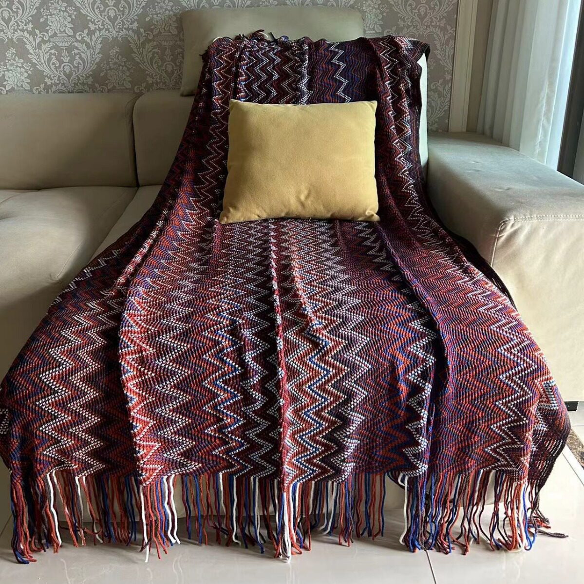 Bohemian Blanket Office Nap Blanket Bed End Blanket Simple Thickened Blanket Sofa Blanket