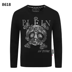Fashion brand Philip Pulan autumn and winter new men's sweater European and American street fashion rhinestone skull bottoming shirt PP