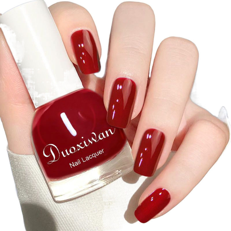 Nail Polish No Baking White No Tear Long-lasting No Color Waterproof Net Red New wine red Nail Polish