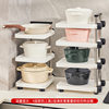 Kitchen multi-layer storage rack floor multi-functional storage rack household microwave oven pot storage display rack