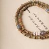 Natural Green Sandalwood Bamboo Double Circle DIY Bracelet with Tianzhu Fu Plate 5x 7mm Men's and Women's Bracelet Plate to Play