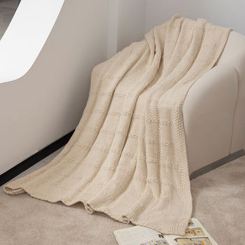 2025 New Ins Style Sofa Blanket Summer Office Air Conditioning Nap Blanket Knitted Wool Bay Window Blanket