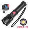P50 bright flashlight super bright zoom long-range built-in USB charging portable outdoor riding lamp hand grip flashlight