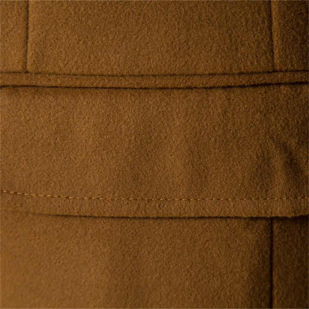 Mens Casual Overcoat High Quality Wool Blend Long Sleeve British Style Available in Khaki and Navy Blue Wholesale