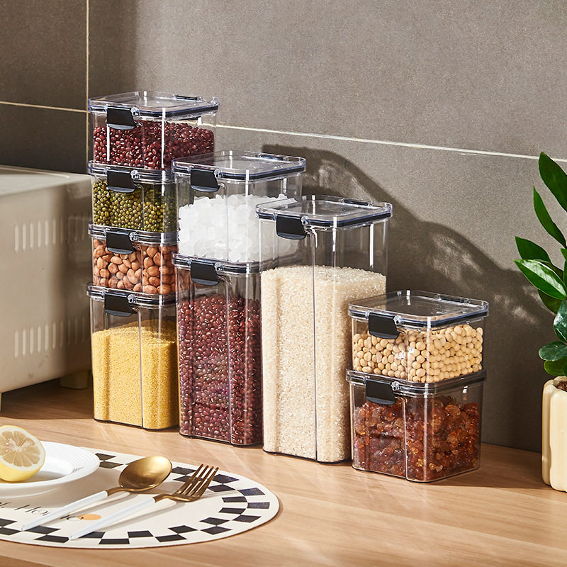 Sealed jar plastic food grade candy coffee bean preservation storage jar transparent dry goods grains storage box