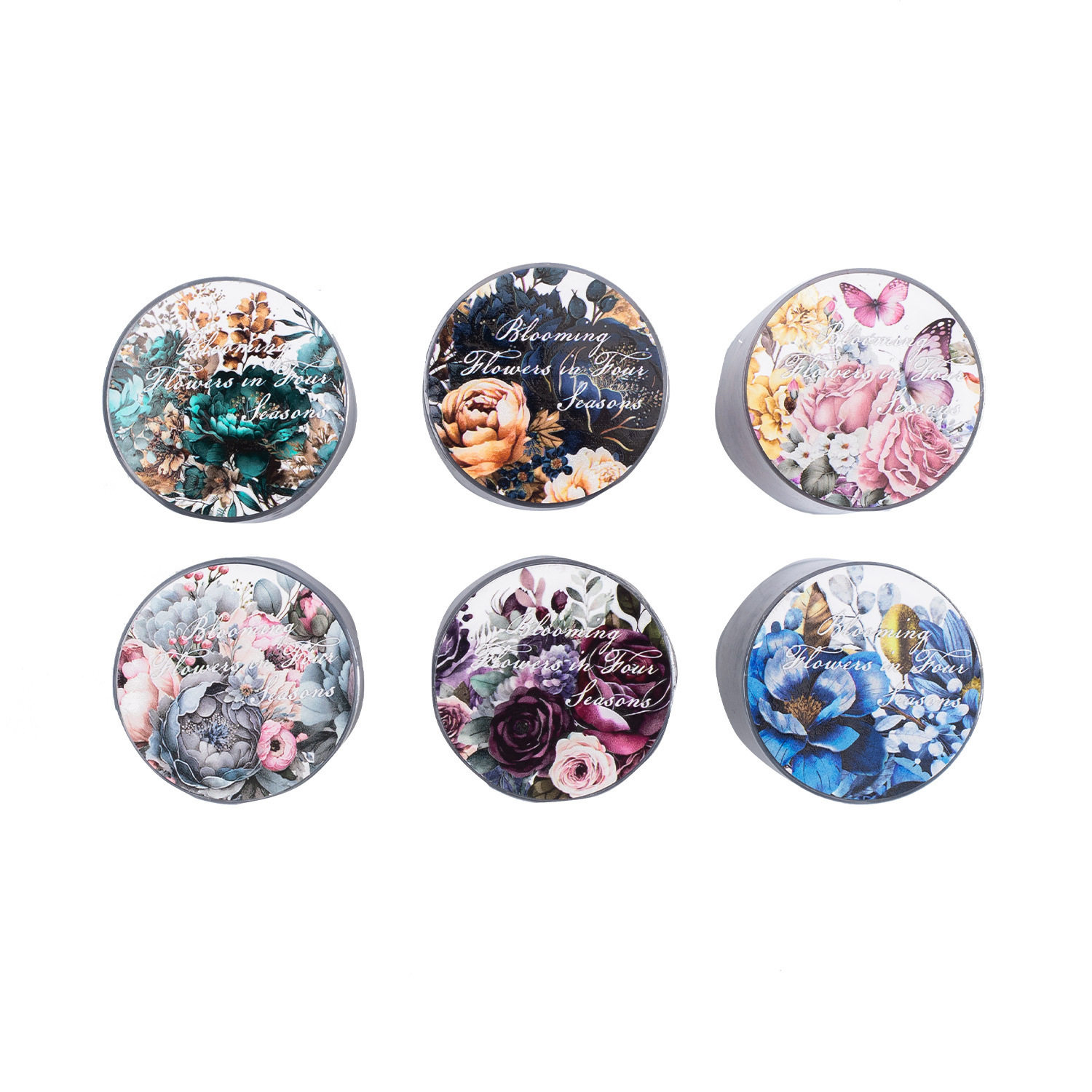 Flower Four Seasons Series Tomato Sauce Girl Pet Tape Plant Landscaping Journal Material Reusable Stickers, 6 Styles