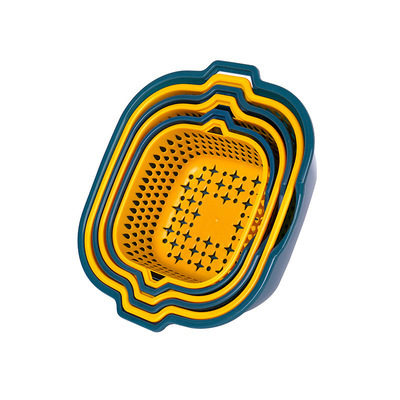 Multifunctional Household Drain Basket Kitchen Vegetable Basket Plastic Fruit Basket Double Layer Vegetable Sink Square Vegetable Basket Wholesale