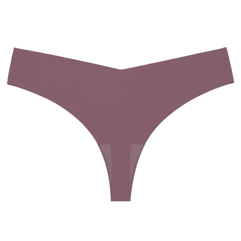 欧美低腰冰丝裸感无痕纯棉裆透气大码T型内裤 女士性感一片式内裤