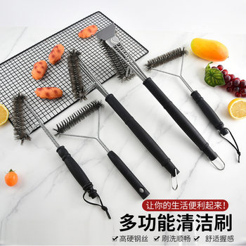 Manufacturer's Best-Selling Oven Brush Abroad 12inch Triangular Wire Barbecue Cleaning Brush Practical Grill Brush Bbq Tools