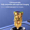 Xinke Mini Hidden Car Charger Colorful Light Transparent Golden Punk Style Car Mobile Phone Charger Smoke Hole Converter
